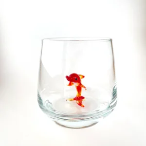 kırmızı yunus figürlü cam bardak biblolu