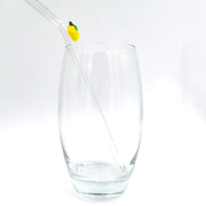 limon fil figürlü cam pipet limonlu süslü dekorasyon dekoratif tekrar kullanılabilir