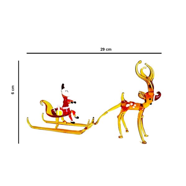 Noel baba arabalı geyik biblosu cam biblo Yılbaşı Hediyesi Yeni Yıl Dekoru süs objesi